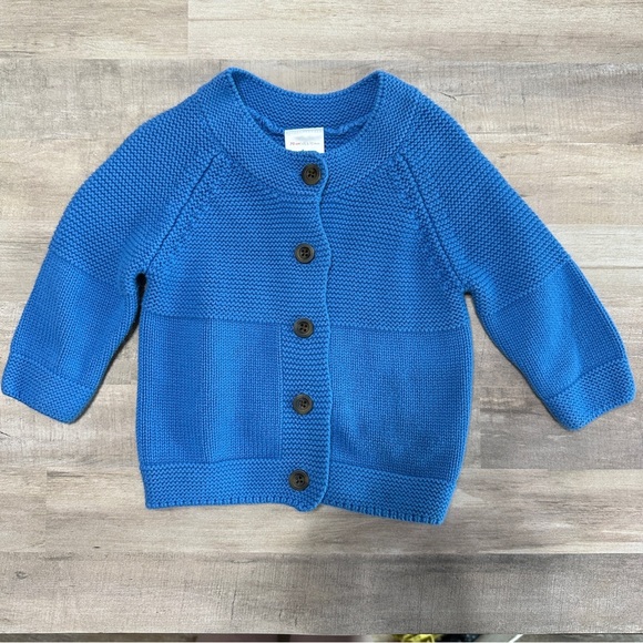 Hanna Andersson Other - Hanna Andersson Button Cardigan Sweater 70/ 6-12m Blue Warm Thick Knit Cozy